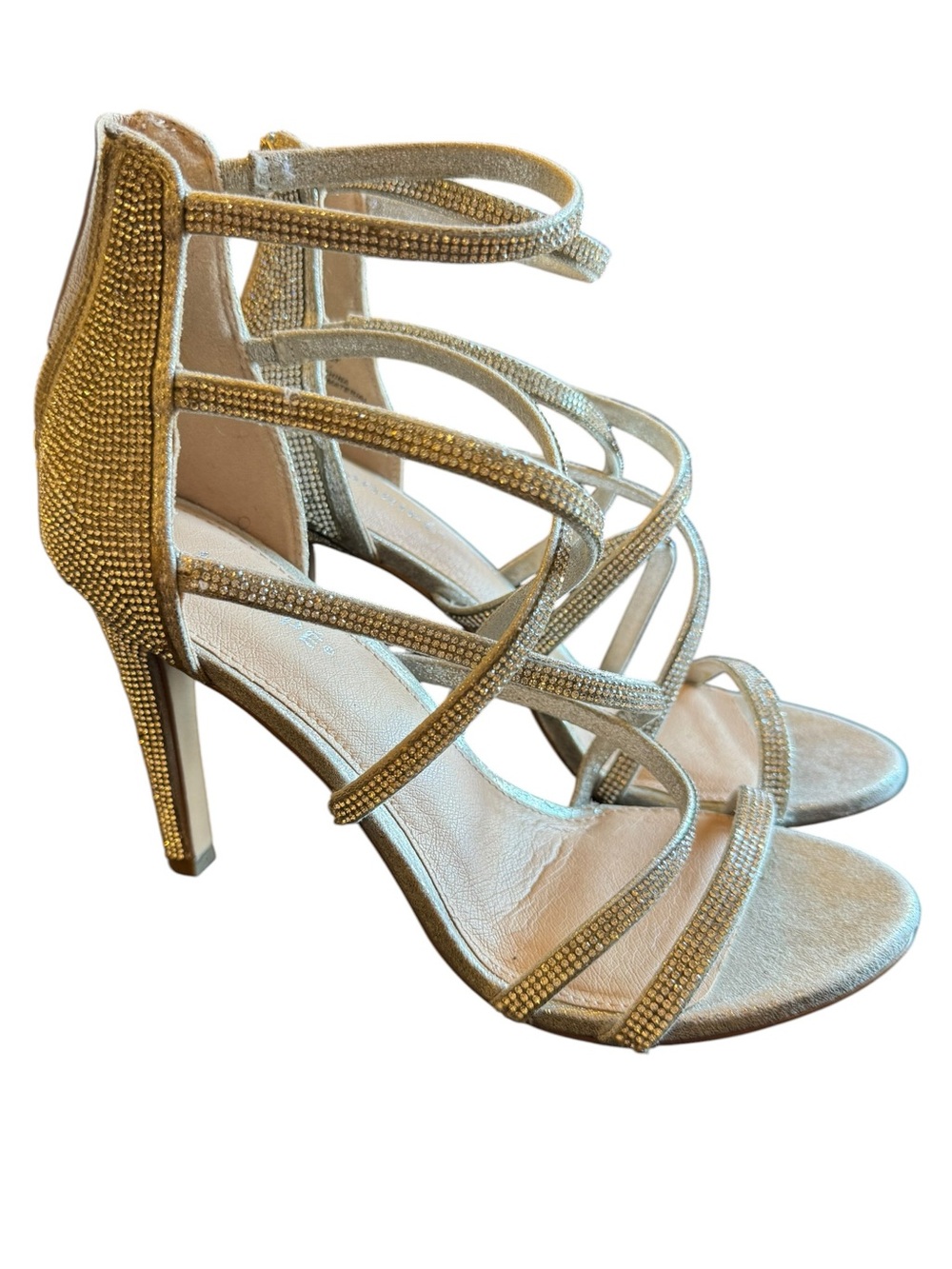 Maripe Sparkly Evening Heels with Rhinestone Detail size 9